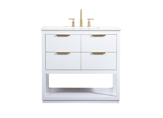 36 inch Single bathroom vanity in white