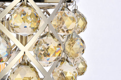 Madison 4 light polished Nickel Pendant Golden Teak (Smoky) Royal Cut Crystal