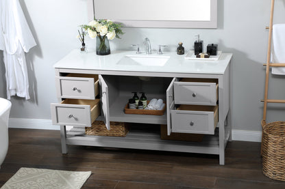 60 inch Single bathroom vanity in grey