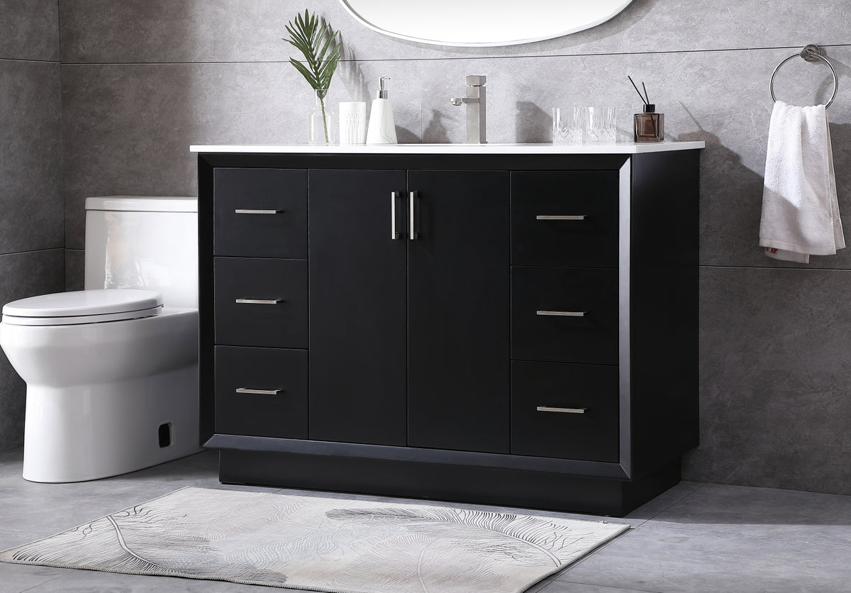 48 Inch SIngle Bathroom Vanity In Black