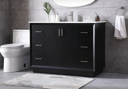48 Inch SIngle Bathroom Vanity In Black