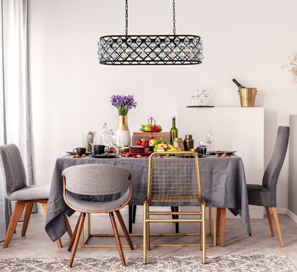 Madison 6 light Matte Black Chandelier Clear Royal Cut Crystal