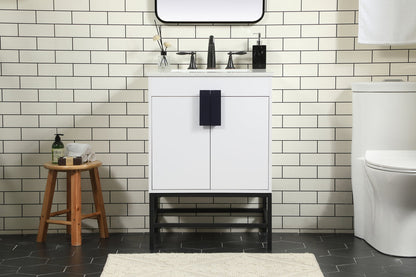 24 inch Single bathroom vanity in white