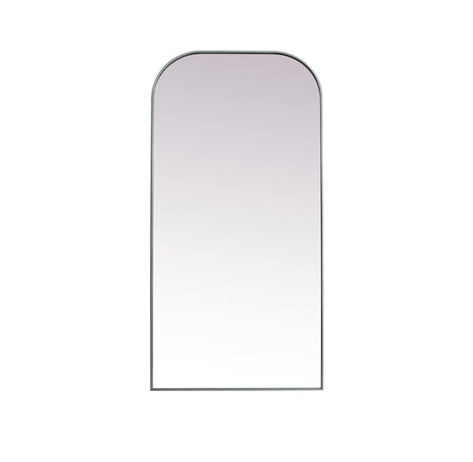 Metal Frame Arch Full Length Mirror 35x72 Inch in Silver