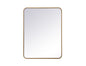 Soft corner metal rectangular mirror 24x32 inch in Brass