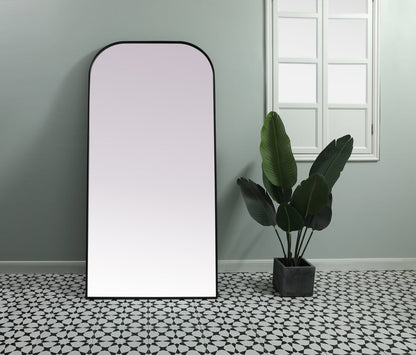 Metal Frame Arch Full Length Mirror 35x72 Inch in Black