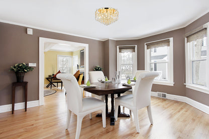 Corona 9 light Gold Flush Mount Clear Royal Cut Crystal