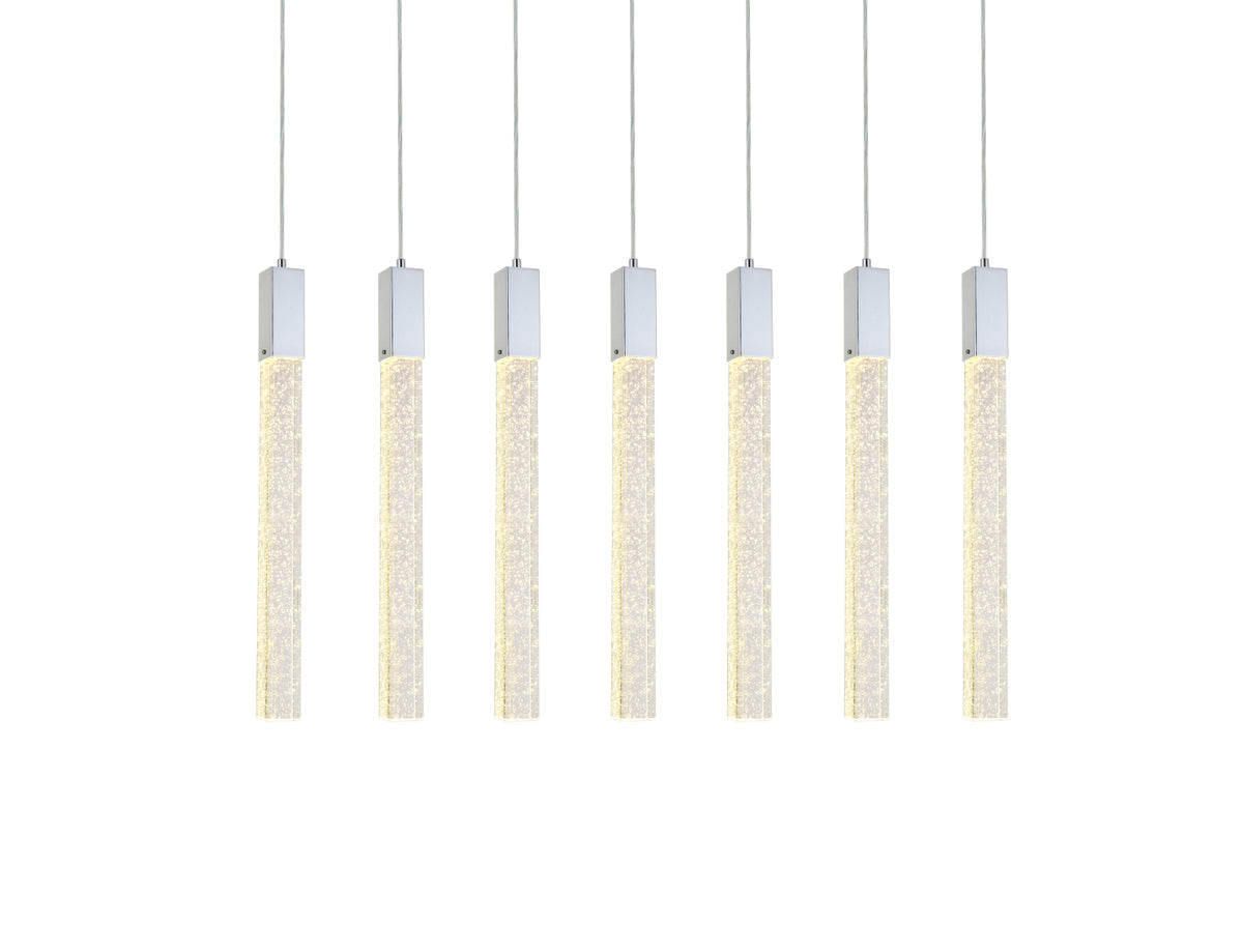 Weston 7 lights pendant in chrome