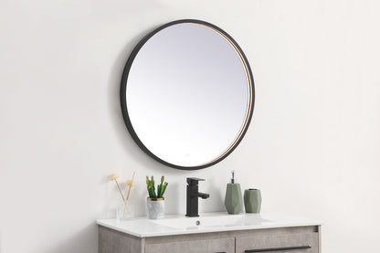 Pier 28 inch LED mirror with adjustable color temperature 3000K/4200K/6400K in black