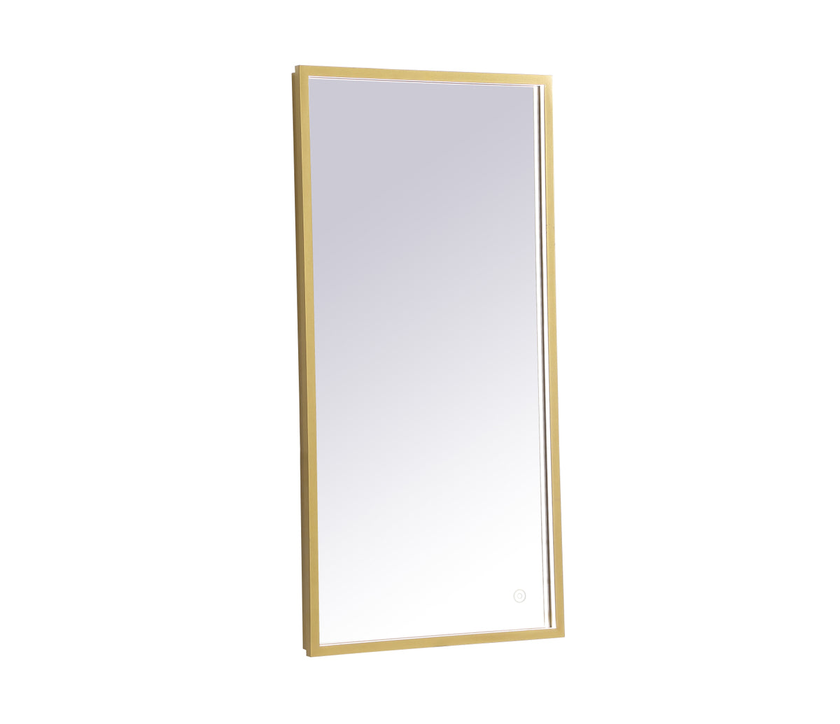 Pier 18x36 inch LED mirror with adjustable color temperature 3000K/4200K/6400K in brass
