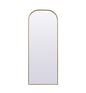 Metal Frame Arch Full Length Mirror 28x74 Inch in Brass