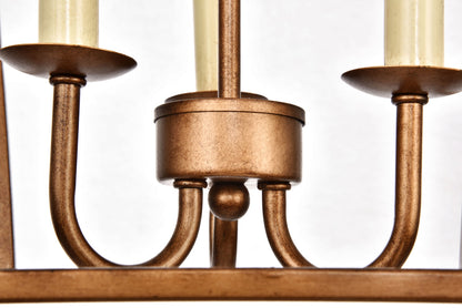 Maddox Collection Pendant D12.5 H18.25 Lt:3 Vintage Gold Finish