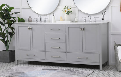 72 inch Double Bathroom Vanity in Gray