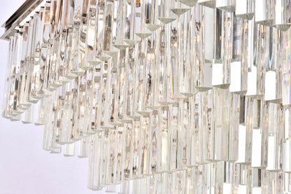 Sydney 34 inch square crystal chandelier in polished nickel