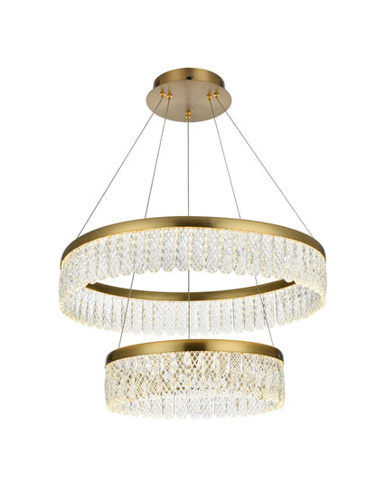 Rune 24 inch Adjustable LED chandelier in Satin Gold