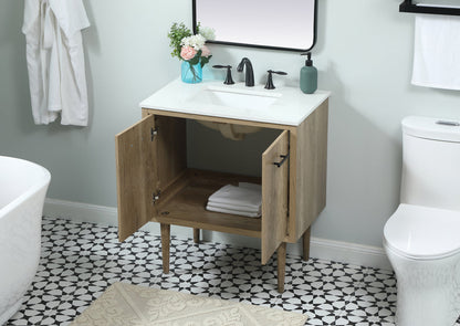 30 inch Single bathroom vanity in natural oak