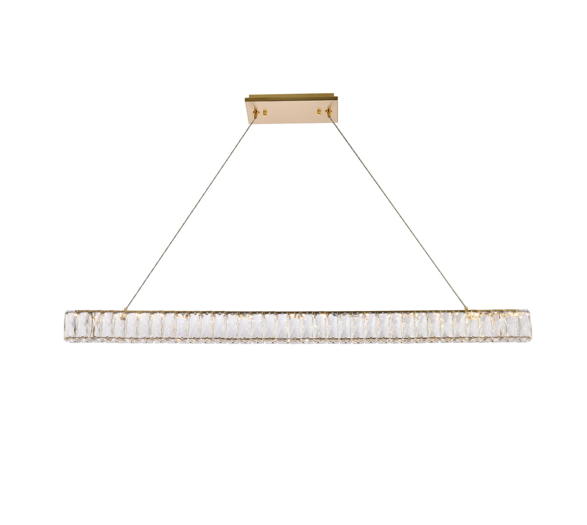 Monroe 47 inch LED linear pendant in gold