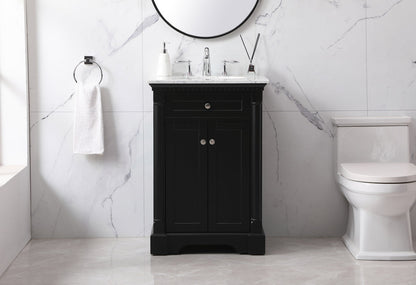 24 inch Single bathroom vanity set in black