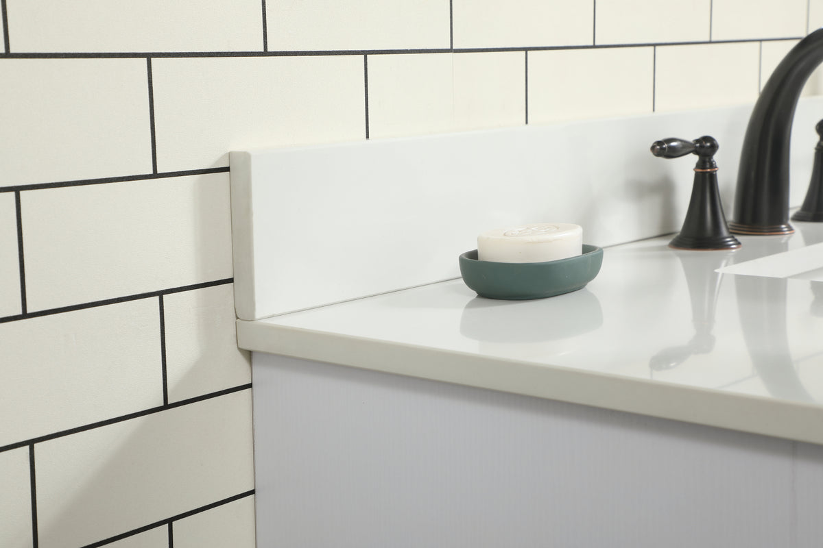 42 inch Single bathroom vanity in white with backsplash