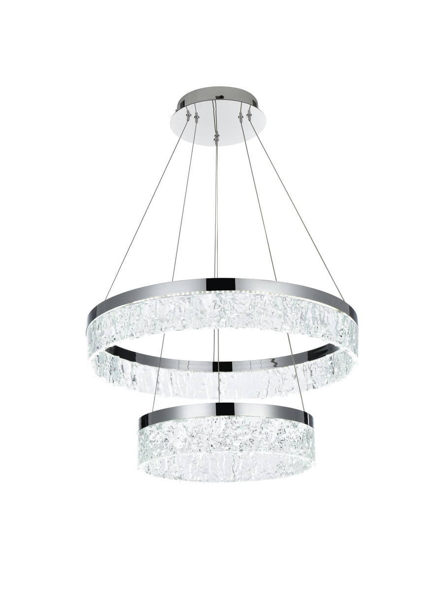 Linden 22 inch Adjustable LED chandelier in Chrome