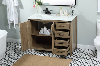 42 inch Single bathroom vanity in natural oak