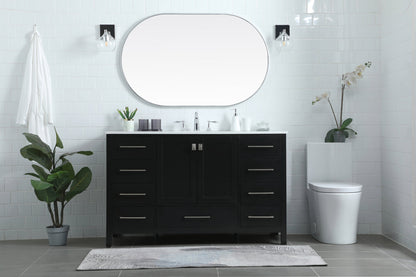 54 Inch SIngle Bathroom Vanity In Black