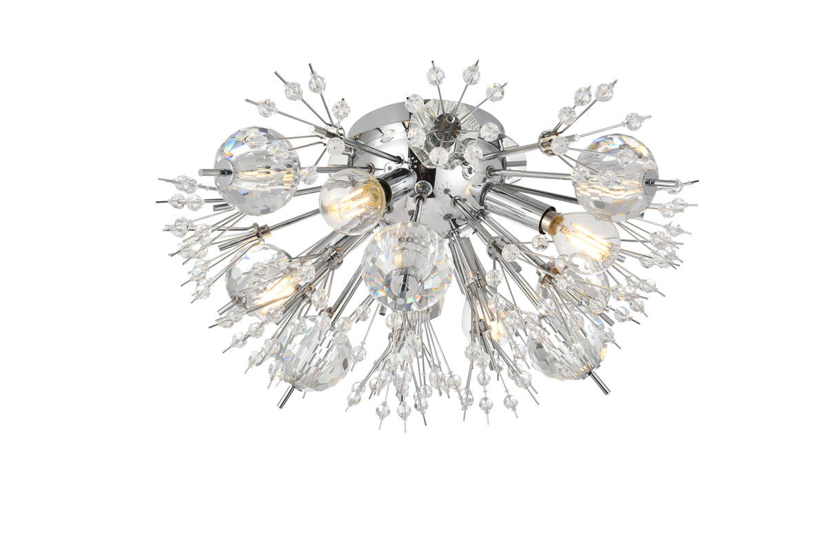 Vera 19 inch crystal starburst wall sconce in chrome