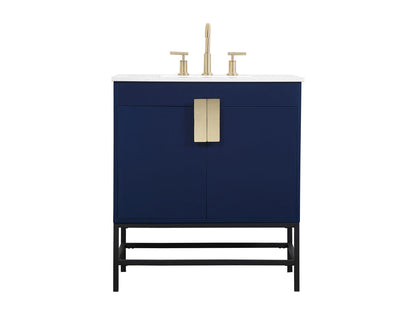 30 inch Single bathroom vanity in blue