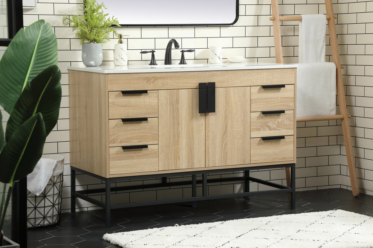 48 inch Single bathroom vanity in mango wood