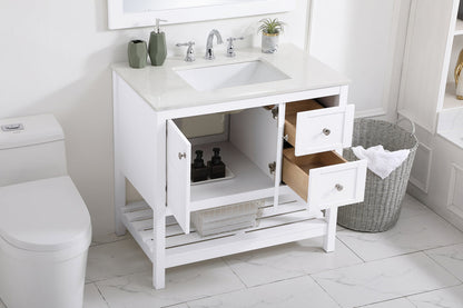 36 inch Single Bathroom Vanity in White
