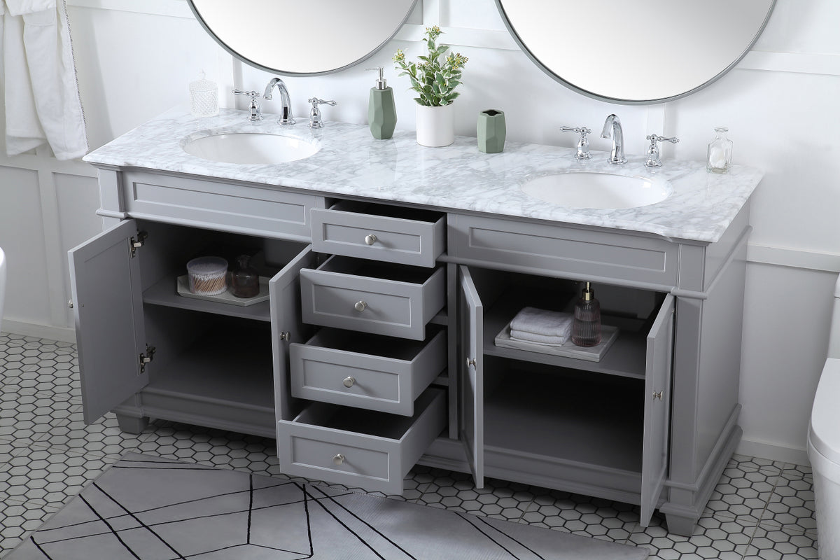 72 inch Double Bathroom Vanity set in Grey