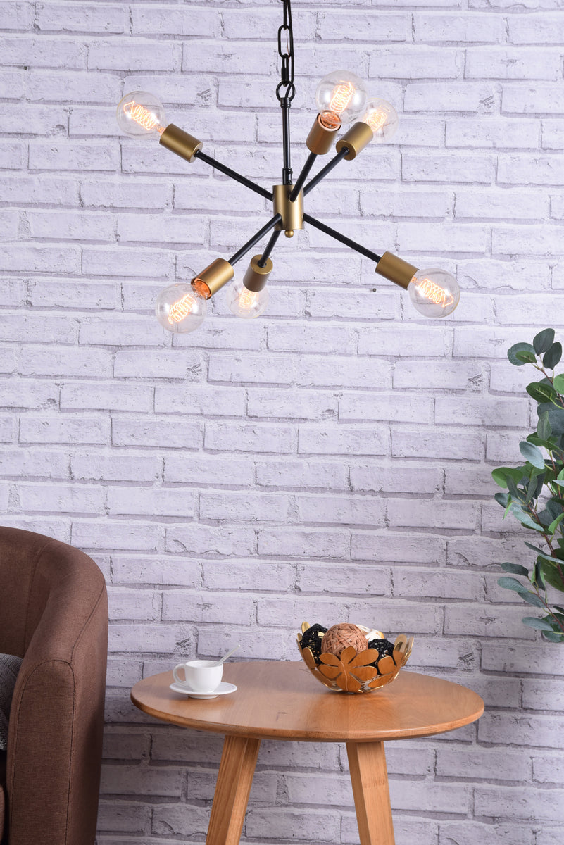 Nolan 6 Light matte black Pendant