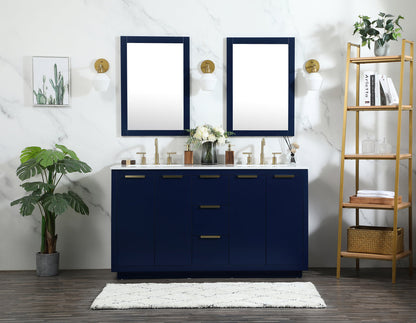 60 inch double bathroom vanity in blue