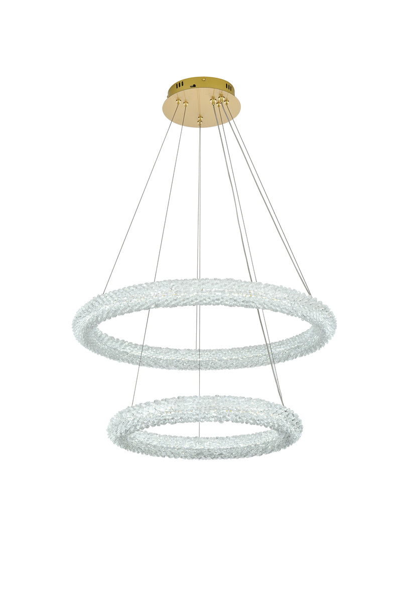 Bowen 28 inch Adjustable LED Chandelier in Satin Gold