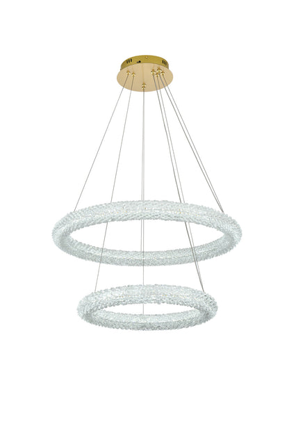 Bowen 28 inch Adjustable LED Chandelier in Satin Gold