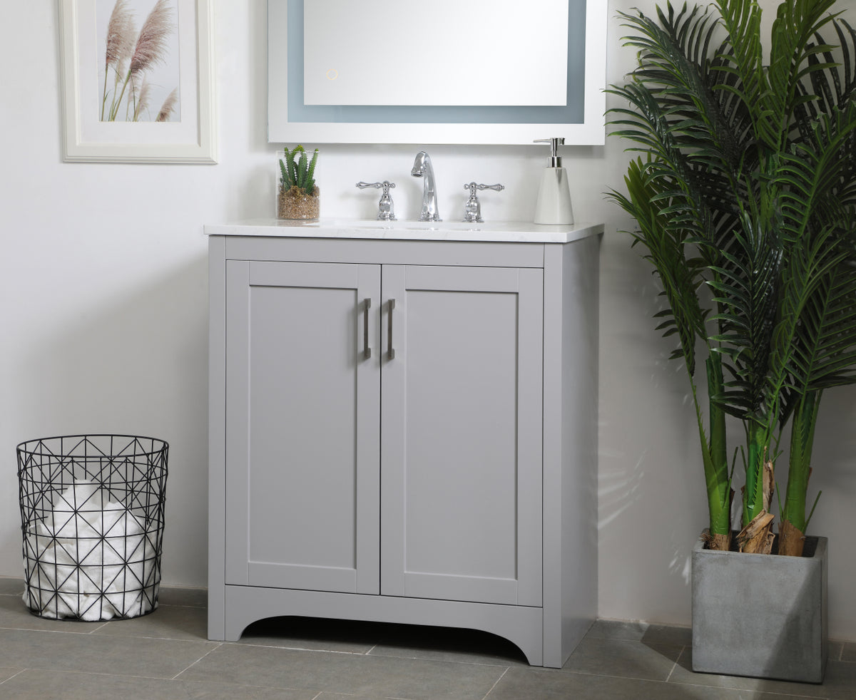 30 inch Single Bathroom Vanity in Grey