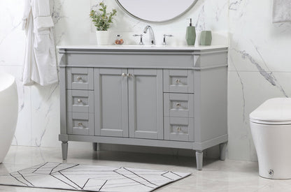 48 inch Single bathroom vanity in grey with backsplash