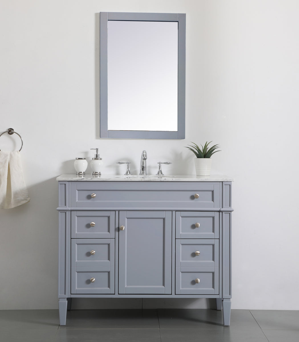 42 inch Single bathroom vanity in grey