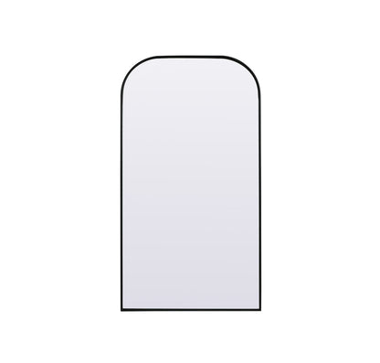 Metal Frame Arch Full Length Mirror 35x66 Inch in Black