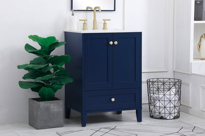 24 inch Single Bathroom Vanity in Blue