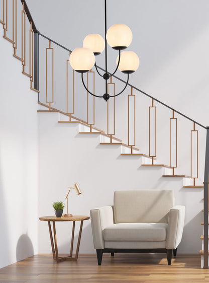 Lennon 31.5 inch pendant in black with white shade