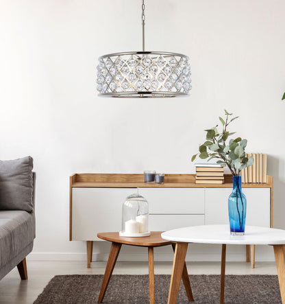 Madison 6 light polished Nickel Chandelier Clear Royal Cut Crystal