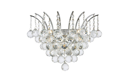 Victoria 3 light Chrome Wall Sconce Clear Royal Cut Crystal