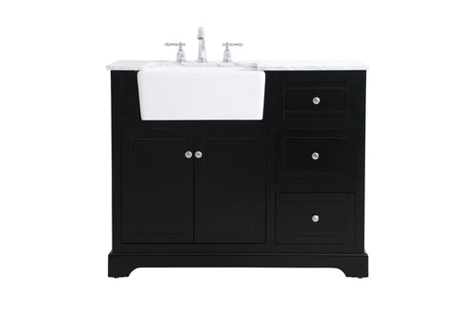 42 inch Single bathroom vanity in black