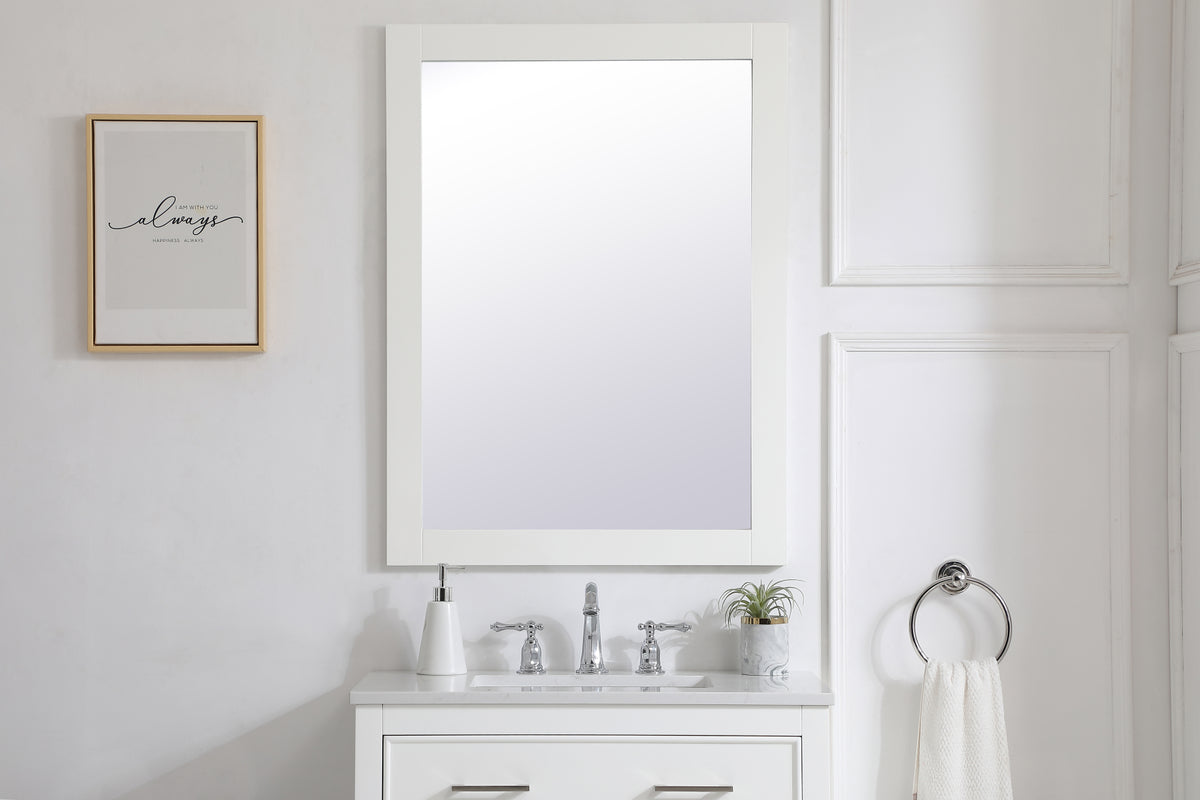 Aqua rectangle vanity mirror 27 inch in White