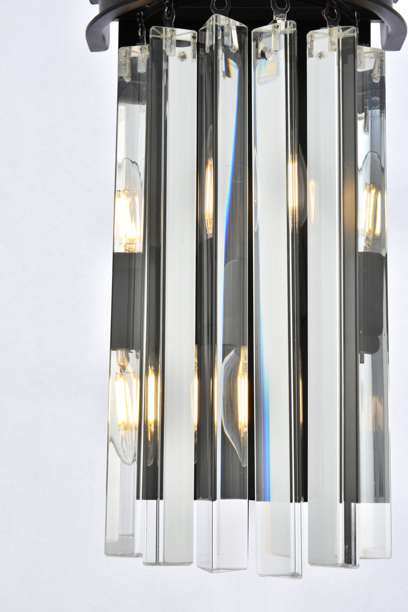 Sydney 2 light Matte Black Wall Sconce Clear Royal Cut Crystal