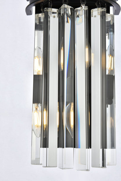Sydney 2 light Matte Black Wall Sconce Clear Royal Cut Crystal