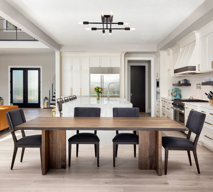 Script 8 lights black flush mount