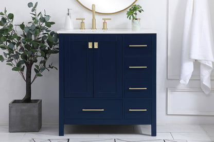 32 inch Single Bathroom Vanity in Blue
