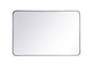 Soft corner metal rectangular mirror 27x40 inch in Silver